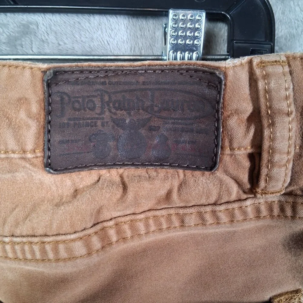 Polo Ralph Lauren Pants Mens 34x32 Inseam 30 Brown Canvas Straight Fit‎